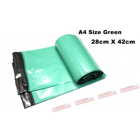 A4 size green courier bag (28 X 42cm, 10pcs)