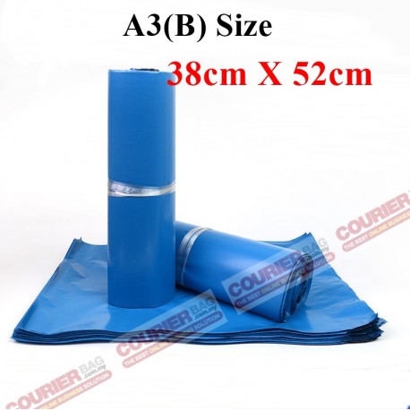 A3 (B) size blue courier bag (38cm X 52cm, 10pcs)