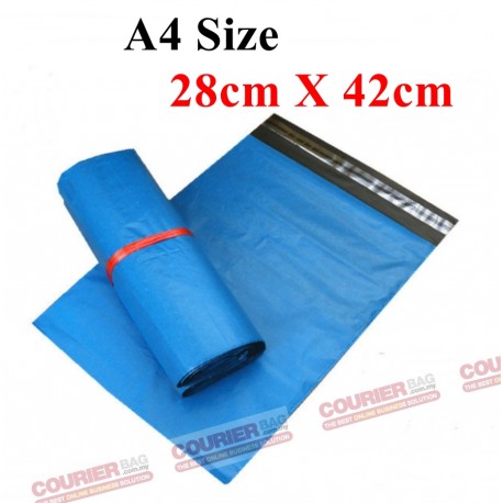 A4 size blue courier bag (28cmX42cm,10pcs)