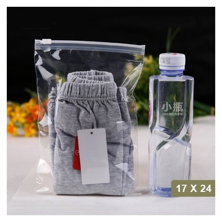 T1 Transparent Plastic Bag with Zip Lock (17X24cm,1pc)