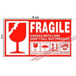 S4 Fragile Sticker White 9cm x 5cm, 60pcs