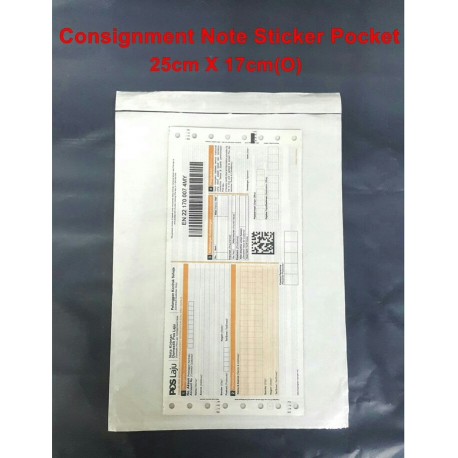 Consignment Note Sticker Pocket 25cmX17cm, (short open)