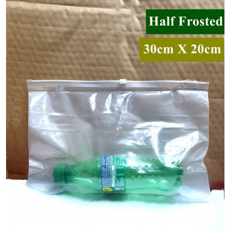 H4 Half Frosted Plastic Bag with Zip Lock (30 x 20cm)