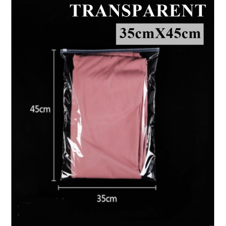 T5 Transparent Plastic Bag with Zip Lock (35cmX45cm, 1pc)