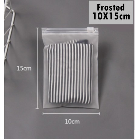 10X15cm FROSTED PLASTIC BAG WITH ZIP LOCK (1PC)