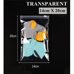 T7 Transparent Plastic Bag with Zip Lock (14cmX20cm, 1pc)