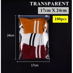 T1 Transparent Plastic Bag with Zip Lock (17X24cm,1pc)