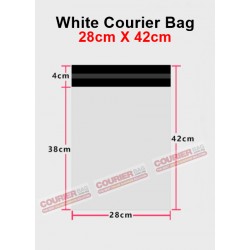 28X42cm Size White Courier Bag (100pcs)
