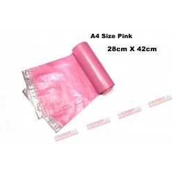 A4 size pink courier bag (28 X 42 cm, 10pcs)